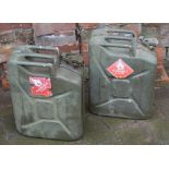 2 jerry cans with military marks