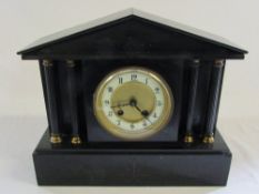 Victorian slate mantle clock L 33 cm