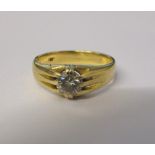 18ct gold gents diamond gypsy ring 0.50 ct 6.