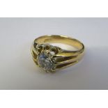 18ct gold gents diamond solitaire ring 1.25 ct size S/T weight 8.