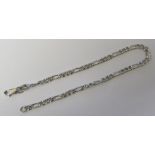 9ct white gold figaro bracelet 1.