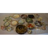 Various ceramics including collectors plates, silver plated cutlery,