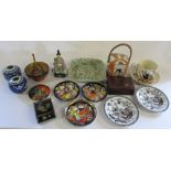 Selection of Oriental style ceramics and boxes etc