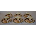 6 Royal Crown Derby Imari 3788 pattern cups and saucers,