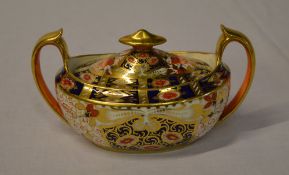 Royal Crown Derby Imari pattern two-handled sucrier with cover