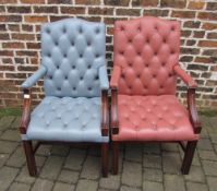 2 Georgian style arm chairs