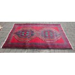 Old Red ground Persian Veluchi tribal rug