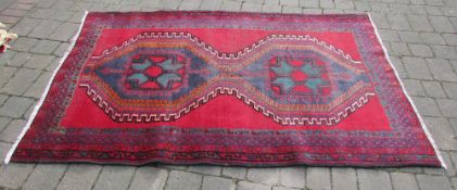 Old Red ground Persian Veluchi tribal rug