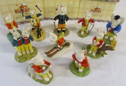 10 boxed Royal Doulton Rupert figurines inc Something to draw, Out for the day, Leading the way,