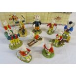 10 boxed Royal Doulton Rupert figurines inc Something to draw, Out for the day, Leading the way,