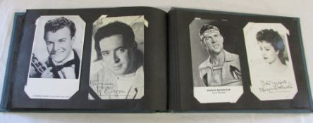 Postcard album of Screen Stars inc some with signatures (original and preprinted)