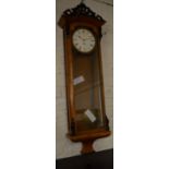 Vienna regulator wall clock in an ash wood case with single weight movement H112cm