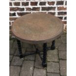 Asian style copper top folding table