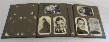 2 postcard albums relating to film stars inc Ruth Roland, Rudolph Valentino,