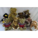 Quantity of soft toys including teddy bears