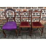 Victorian balloon back chair & 2 bedroom chairs