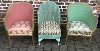 3 Lloyd Loom style chairs