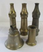 Various brassware inc fire hose nozzles