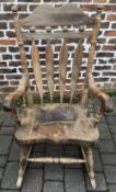 Substantial wooden rocking chair