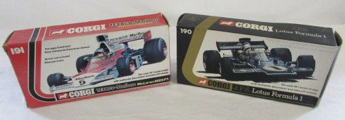 2 boxed Corgi F1 racing diecast,