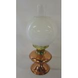 Copper and brass oil lamp H 43 cm