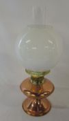 Copper and brass oil lamp H 43 cm