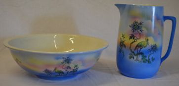 Large matching wash bowl and jug