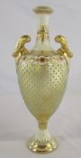 Late 19th century Coalport jewelled vase pattern no 6043,