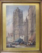 Watercolour of St. Berlauds Tower, Bordeaux by H F Hooke 1891 44.