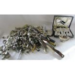 Assorted silver plate mainly cutlery