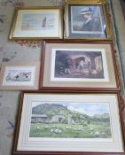 Assorted prints inc John Trickett signed limited edition 25/500,