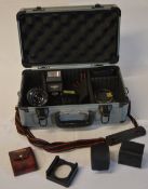 Camera accessory case, various lenses,