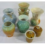 Selection of 1930's vases etc in Beswick and Crown Devon