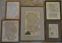 5 framed Lincolnshire maps