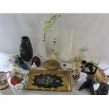 Assorted ceramics etc in tray,