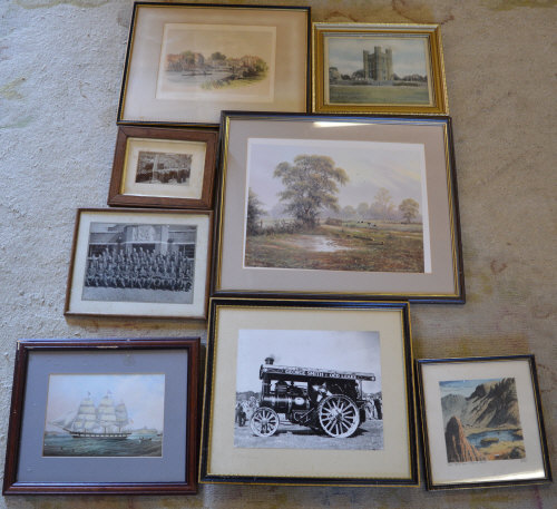 Various prints and framed photographs including Louth