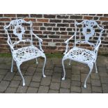 2 cast alloy patio chairs