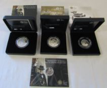 Silver proof coins - 50th anniversary of the death of Winston Churchill £5 coin,