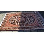 Blue ground Keshan carpet 2.3m x 1.