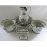 Victorian Ironstone 'Star and Garter' E Walley part toilet set