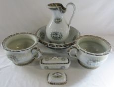 Victorian Ironstone 'Star and Garter' E Walley part toilet set