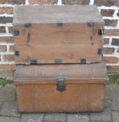 Tin trunk & wooden box