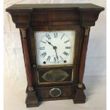 19th century American rosewood mantel clock maker Seth Thomas H41cm