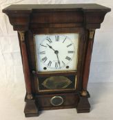 19th century American rosewood mantel clock maker Seth Thomas H41cm