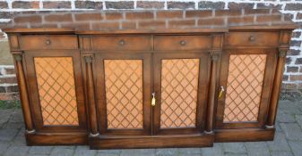 Regency style mahogany breakfront sideboard W183cm by H90cm