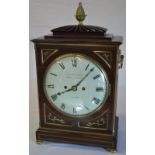 George III / Regency rosewood and brass repeating bracket clock, the dial marked L Leplastrier,