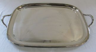 Large silver plate butlers tray L 53 cm (excluding handles)