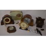 3 mantle clocks, cuckoo clock,