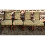 4 carved & upholstered 19th century dining chairs