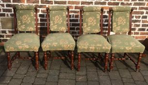 4 carved & upholstered 19th century dining chairs